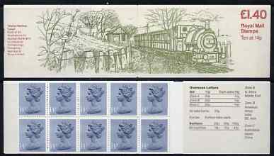 Great Britain 1979-81 Industrial Archaeology Series #6 (Talyllyn Railway) £1.40 folded booklet with margin at right SG FM2B, stamps on railways