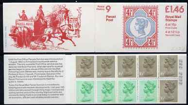 Great Britain 1981-85 Postal History series #09 (Parcel Post Centenary) £1.46 booklet complete with selvedge at left SG FO2A, stamps on postal, stamps on 