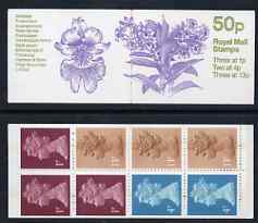 Great Britain 1984-85 Orchids #1 (Dendrobium nobile) 50p folded booklet complete, SG FB27, stamps on orchids, stamps on flowers 