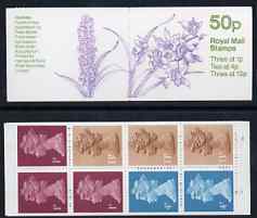 Great Britain 1984-85 Orchids #4 (Cymbidium) 50p folded booklet complete, SG FB30, stamps on orchids, stamps on flowers