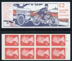 Great Britain 1993-94 Postal Vehicles #1 (Motorised Cycle-Carrier) Â£2 folded booklet complete, SG FW1, stamps on , stamps on  stamps on postal, stamps on  stamps on bicycles