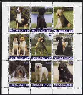 Touva 1999 Dogs #08 perf sheetlet containing set of 9 values unmounted mint, stamps on , stamps on  stamps on dogs