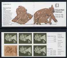 Great Britain 1988 London Zoo #3 (Child's Drawing of Bears) £1 booklet complete, SG FH12, stamps on zoos, stamps on animals, stamps on bears, stamps on  zoo , stamps on zoos, stamps on 