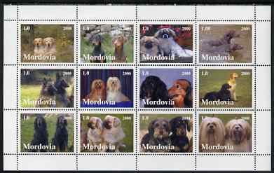 Mordovia Republic 2000 Dogs perf sheetlet containing set of 12 values unmounted mint, stamps on , stamps on  stamps on dogs