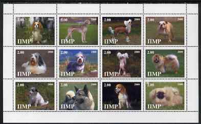 Dnister Moldavian Republic (NMP) 2000 Dogs perf sheetlet containing set of 12 values unmounted mint, stamps on , stamps on  stamps on dogs