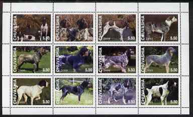 Chuvashia Republic 2000 Dogs perf sheetlet containing set of 12 values unmounted mint, stamps on , stamps on  stamps on dogs