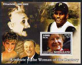 Somaliland 2002 A Tribute to the Woman of the Century #03 - The Queen Mother perf m/sheet also showing Princess Di, Walt Disney, Einstein, unmounted mint, stamps on , stamps on  stamps on royalty, stamps on  stamps on diana, stamps on  stamps on einstein, stamps on  stamps on science, stamps on  stamps on physics, stamps on  stamps on nobel, stamps on  stamps on queen mother, stamps on  stamps on women, stamps on  stamps on films, stamps on  stamps on cinema, stamps on  stamps on disney, stamps on  stamps on personalities, stamps on  stamps on personalities, stamps on  stamps on einstein, stamps on  stamps on science, stamps on  stamps on physics, stamps on  stamps on nobel, stamps on  stamps on maths, stamps on  stamps on space, stamps on  stamps on judaica, stamps on  stamps on atomics