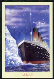 Tadjikistan 1999 The Titanic #1 rouletted m/sheet unmounted mint, stamps on ships, stamps on titanic, stamps on disasters