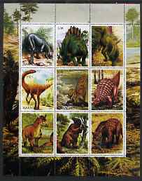 Chakasia 2000 Dinosaurs perf sheetlet containing set of 9 values unmounted mint, stamps on , stamps on  stamps on dinosaurs