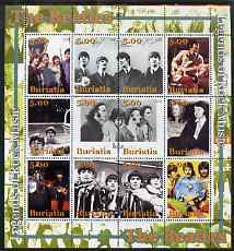 Buriatia Republic 2004 The Beatles #1 perf sheetlet containing set of 12 values unmounted mint, stamps on , stamps on  stamps on personalities, stamps on  stamps on entertainments, stamps on  stamps on music, stamps on  stamps on pops, stamps on  stamps on beatles, stamps on  stamps on 