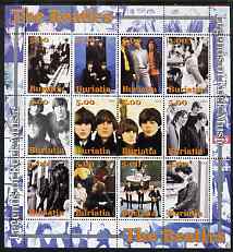 Buriatia Republic 2004 The Beatles #2 perf sheetlet containing set of 12 values unmounted mint, stamps on personalities, stamps on entertainments, stamps on music, stamps on pops, stamps on beatles, stamps on 