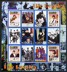 Komi Republic 2004 The Beatles perf sheetlet containing set of 12 values unmounted mint, stamps on , stamps on  stamps on personalities, stamps on  stamps on entertainments, stamps on  stamps on music, stamps on  stamps on pops, stamps on  stamps on beatles, stamps on  stamps on 