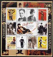 Touva 2004 Charlie Chaplin perf sheetlet #2 containing set of 12 values unmounted mint, stamps on films, stamps on cinema, stamps on comedy, stamps on personalities, stamps on comedy, stamps on chaplin