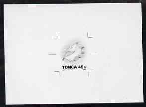 Tonga 1993-95 Giant Spider Conch Shell 45s (from Marine Life def set) B&W photographic proof, scarce thus, as SG 1225, stamps on marine life, stamps on shells
