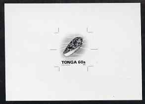Tonga 1993-95 Princely Cone Shell 60s (from Marine Life def set) B&W photographic proof, scarce thus, as SG 1227, stamps on marine life, stamps on shells