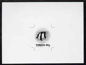 Tonga 1993-95 White-Tailed Dascyllus Fish 20s (from Marine Life def set) B&W photographic proof, scarce thus, as SG 1223, stamps on marine life, stamps on fish