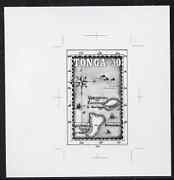 Tonga 1993 Island Map 30s (from Tasman's Discovery set) B&W photographic proof, scarce thus, as SG 1241, stamps on explorers, stamps on maps