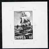 Tonga 1993 Heemskirk & Zeehaan (Ships) 60s (from Tasman's Discovery set) B&W photographic proof, scarce thus, as SG 1242, stamps on , stamps on  stamps on explorers, stamps on  stamps on ships