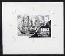 Tonga 1997 Capt James Wilson & Duff 60s (from King George & Christianity Anniversary set) B&W photographic proof, scarce thus, as SG 1386, stamps on , stamps on  stamps on explorers, stamps on  stamps on ships, stamps on  stamps on missionaries