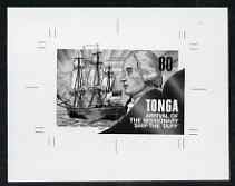 Tonga 1997 Capt James Wilson & Duff 80s (from King George & Christianity Anniversary set) B&W photographic proof, scarce thus, as SG 1389, stamps on , stamps on  stamps on explorers, stamps on  stamps on ships, stamps on  stamps on missionaries