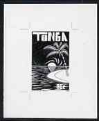 Tonga 1993 Land of Sun, Sea & Sand 80s (from Children's Painting Competition set) B&W photographic proof, scarce thus, as SG 1260, stamps on children, stamps on arts, stamps on trees