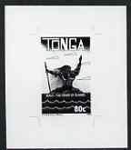 Tonga 1993 Maui, Fisher God 80s (from Children's Painting Competition set) B&W photographic proof, scarce thus, as SG 1261, stamps on , stamps on  stamps on children, stamps on  stamps on arts, stamps on  stamps on fishing, stamps on  stamps on myths, stamps on  stamps on mythology