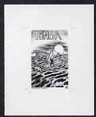 Tonga 1993 Traditional Transport (Raft) 80s (from Children's Painting Competition set) B&W photographic proof, scarce thus, as SG 1262, stamps on , stamps on  stamps on children, stamps on  stamps on arts, stamps on  stamps on rafts