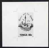 Tonga 1993 Maui and his Hook 80s (from Children's Painting Competition set) B&W photographic proof, scarce thus, as SG 1264, stamps on children, stamps on arts, stamps on fishing, stamps on myths, stamps on mythology