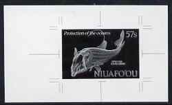 Tonga - Niuafo'ou 1989 Viperfish 57s (from Fishes of the Deep set) B&W photographic proof, scarce thus, as SG 115, stamps on marine life, stamps on fish