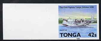 Tonga 1989 Short S-30 G Class Flying Boat 42s from Aviation in Tonga set imperf marginal plate proof, as SG 1055, stamps on , stamps on  stamps on aviation, stamps on  stamps on flying boats