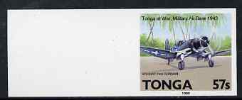 Tonga 1989 Chance Vought F4U 57s from Aviation in Tonga set imperf marginal plate proof, as SG 1056, stamps on , stamps on  stamps on aviation, stamps on  stamps on vought, stamps on  stamps on  ww2 , stamps on  stamps on 