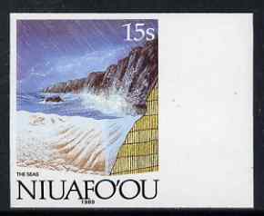 Tonga - Niuafo'ou 1989-93 Sea 15s (from Evolution of the Earth set) imperf marginal plate proof, scarce thus, as SG 121, stamps on oceans