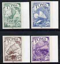 Tonga 1990 Polynesian Voyages of Discovery set of 4 imperf marginal proofs, rare thus, unmounted mint as SG 1078-81, stamps on ships, stamps on explorers, stamps on 