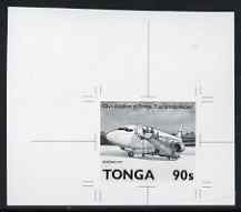 Tonga 1989 Boeing 737 90s from Aviation in Tonga set B&W photographic proof, as SG 1057, stamps on aviation, stamps on boeing, stamps on  737 , stamps on 