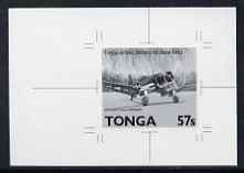 Tonga 1989 Chance Vought F4U 57s from Aviation in Tonga set B&W photographic proof, as SG 1056, stamps on aviation, stamps on vought, stamps on  ww2 , stamps on 