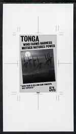 Tonga 1995 Wind Farm 57s (from Alternative Sources of Electricity set) B&W photographic proof as SG 1070, stamps on , stamps on  stamps on energy, stamps on  stamps on electricity, stamps on  stamps on windmills