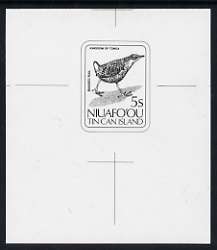 Tonga - Niuafo'ou 1983 Banded Rail 5s (from Birds set) B&W photographic Proof as SG 30, stamps on , stamps on  stamps on birds