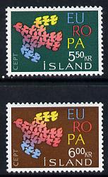 Iceland 1961 Europa set of 2, SG 386-87 unmounted mint*, stamps on europa
