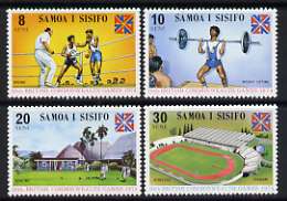 Samoa 1974 Commonwealth Games set of 4 unmounted mint, SG 422-25, stamps on , stamps on  stamps on sport, stamps on  stamps on weightlifting, stamps on  stamps on boxing, stamps on  stamps on bowls, stamps on  stamps on stadia