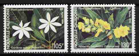 New Caledonia 1990 Flowers set of 2 unmounted mint, SG 903-04, stamps on , stamps on  stamps on flowers, stamps on  stamps on gardenia, stamps on  stamps on scots, stamps on  stamps on scotland