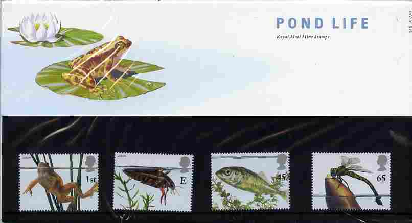 Great Britain 2001 Europa & Pond Life perf set of 4 in official presentation pack SG 2220-23, stamps on , stamps on  stamps on fish, stamps on insects, stamps on frogs, stamps on europa