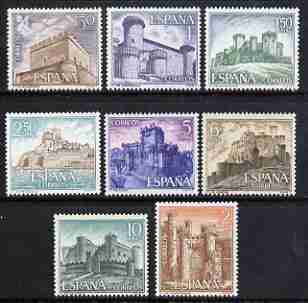 Spain 1967 Spanish Castles (2nd series) set of 8 unmounted mint, SG1867-74, stamps on architecture, stamps on castles
