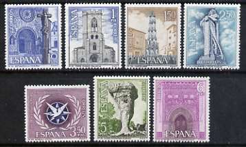 Spain 1967 Tourist Series and Int Tourist Year set of 8 unmounted mint, SG 1860-66, stamps on , stamps on  stamps on tourism, stamps on  stamps on explorers, stamps on  stamps on birds