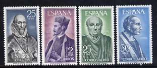 Spain 1966 Celebrities (1st series) set of 4 unmounted mint, SG 1765-68, stamps on personalities, stamps on medical, stamps on ships, stamps on 