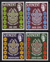 St Vincent 1964 50th Anniversary of St Vincent Boy Scouts Association set of 4 unmounted mint, SG 221-24, stamps on , stamps on  stamps on scouts