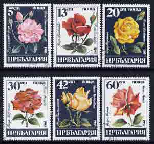 Bulgaria 1985 Roses set of 6 fine cto used, SG 3250-55, stamps on flowers, stamps on roses