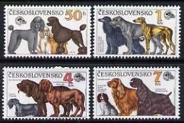 Czechoslovakia 1990 Inter Canis Dog Show set of 4 find unmounted mint, SG 3030-33, stamps on dogs, stamps on poodles, stamps on afghan, stamps on irish wolfhound, stamps on greyhound, stamps on terrier, stamps on bloodhound, stamps on spaniel