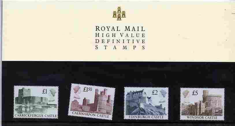 Great Britain 1988 Castle High Value set of 4 in official presentation pack SG 1410-13, stamps on , stamps on  stamps on castles