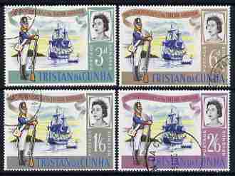 Tristan da Cunha 1966 150th Anniversary of Tristan Garrison set of 4 fine cto used, SG 93-96*, stamps on , stamps on  stamps on ships, stamps on  stamps on militaria