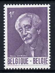 Belgium 1965 1f Birth Cent of Paul Hymans (Statesman) unmounted mint, SG 1919, stamps on , stamps on  stamps on personalities, stamps on  stamps on politics